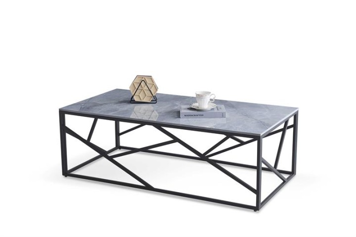 Журнальний столик HALMAR UNIVERSE 2 Сірий мармур / Чорний